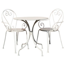 Charles Bentley Metal 2-Seater Bistro Set - Cream